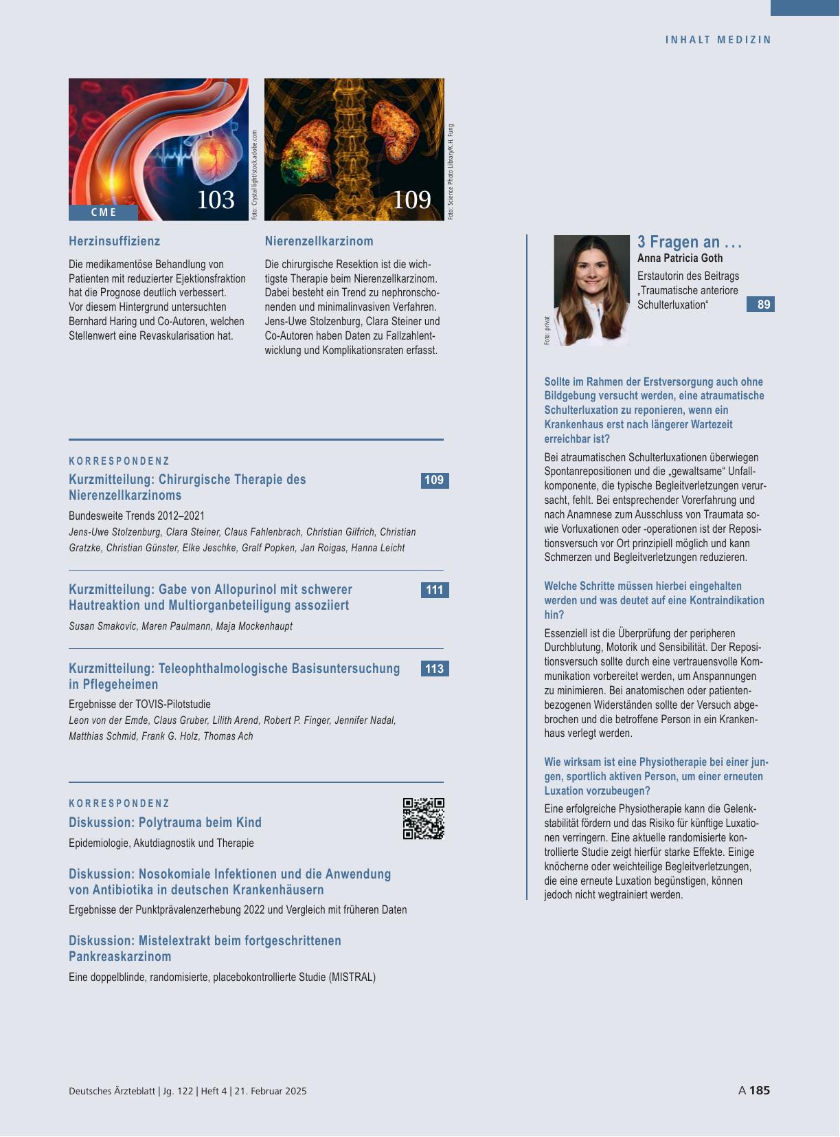Vorschauseite 1: 3 Fragen an. .. Anna Patricia Goth