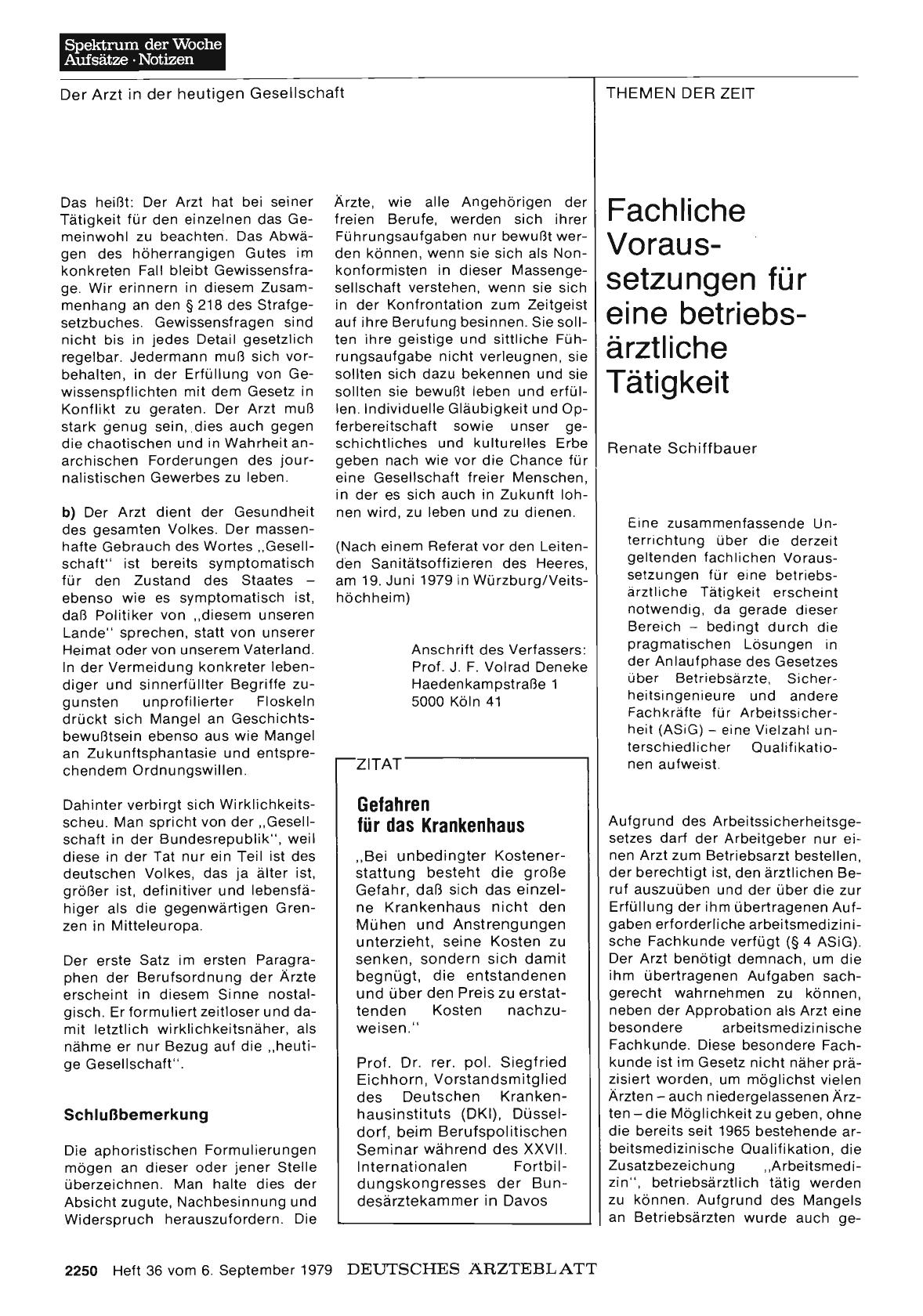 Vorschauseite 1: Fachliche Voraussetzungen für eine betriebsärztliche Tätigkeit