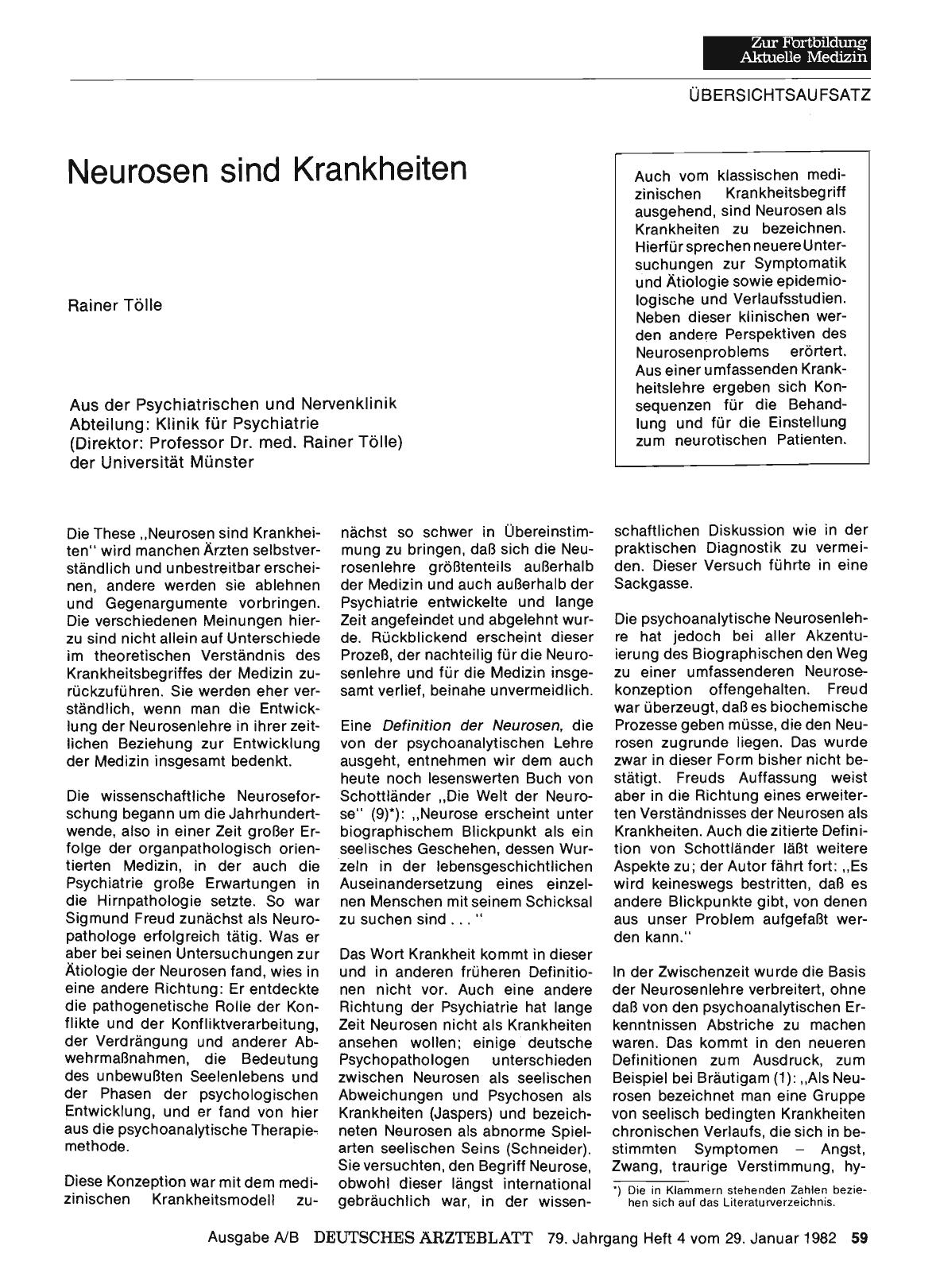 Vorschauseite 1: Neurosen sind Krankheiten