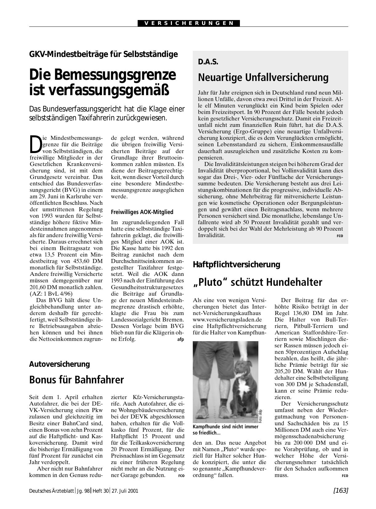 Vorschauseite 1: Autoversicherung: Bonus für Bahnfahrer