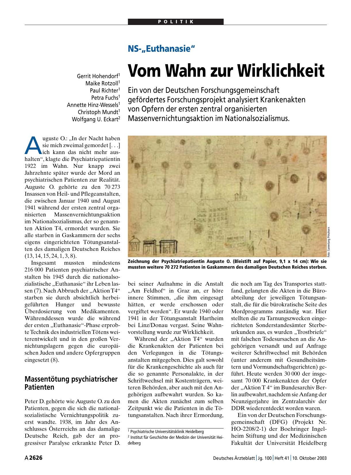 Vorschauseite 1: NS-„Euthanasie“: Vom Wahn zur Wirklichkeit