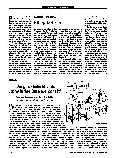 Vorschauseite 1: Finanzmarkt: Klingelzeichen