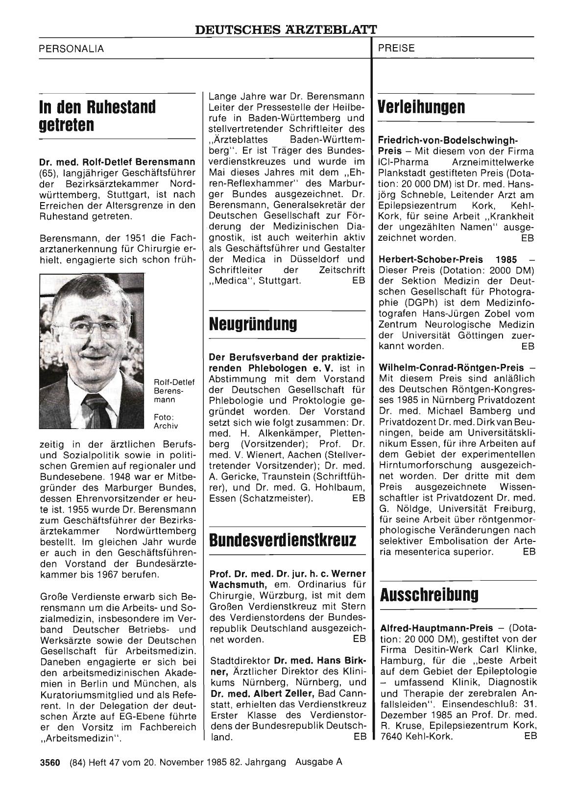 Vorschauseite 1: PREISE: Ausschreibung