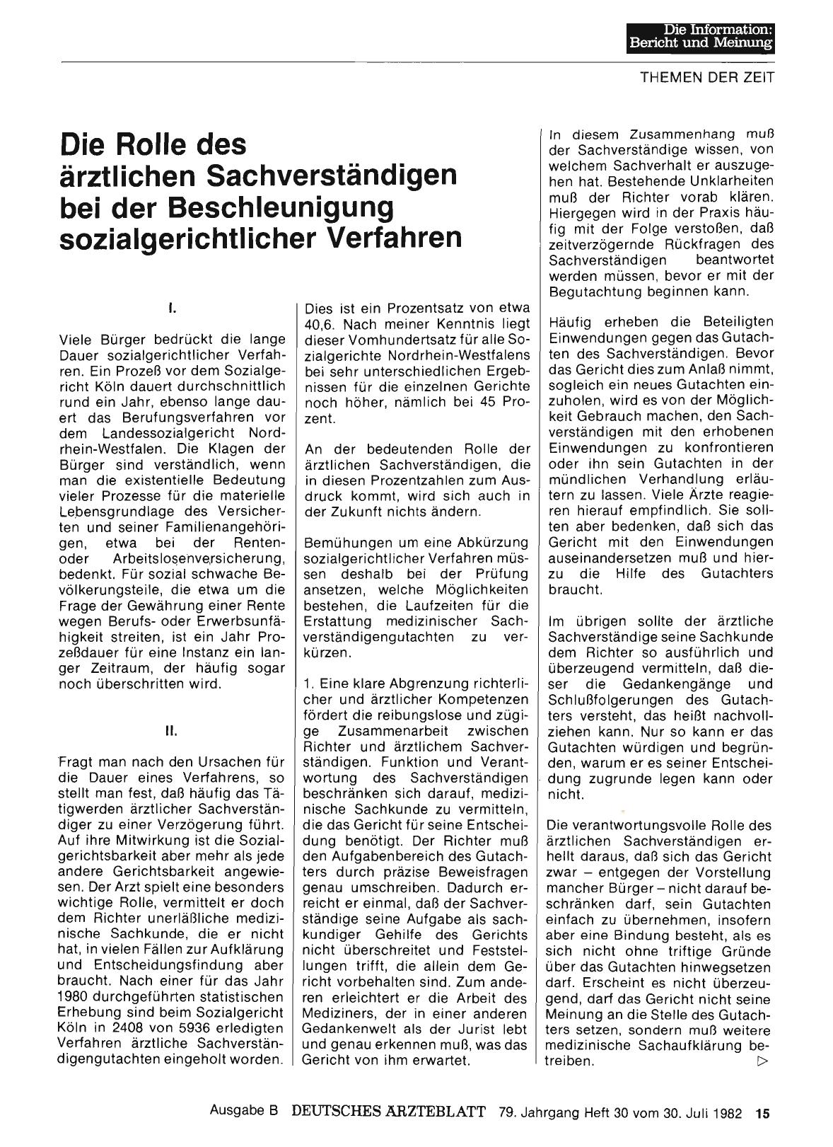 Vorschauseite 1: Die Rolle des ärztlichen Sachverständigen bei der Beschleunigung sozialgerichtlicher Verfahren