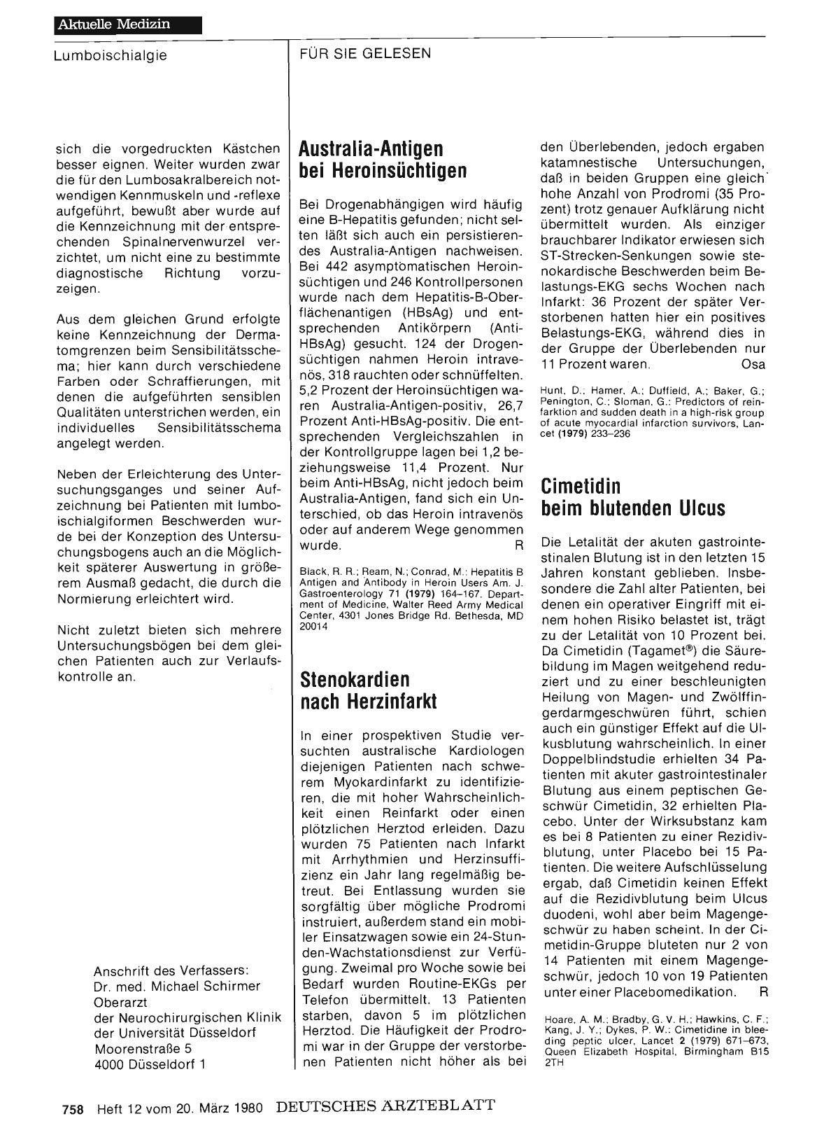 Vorschauseite 1: Cimetidin beim blutenden Ulcus