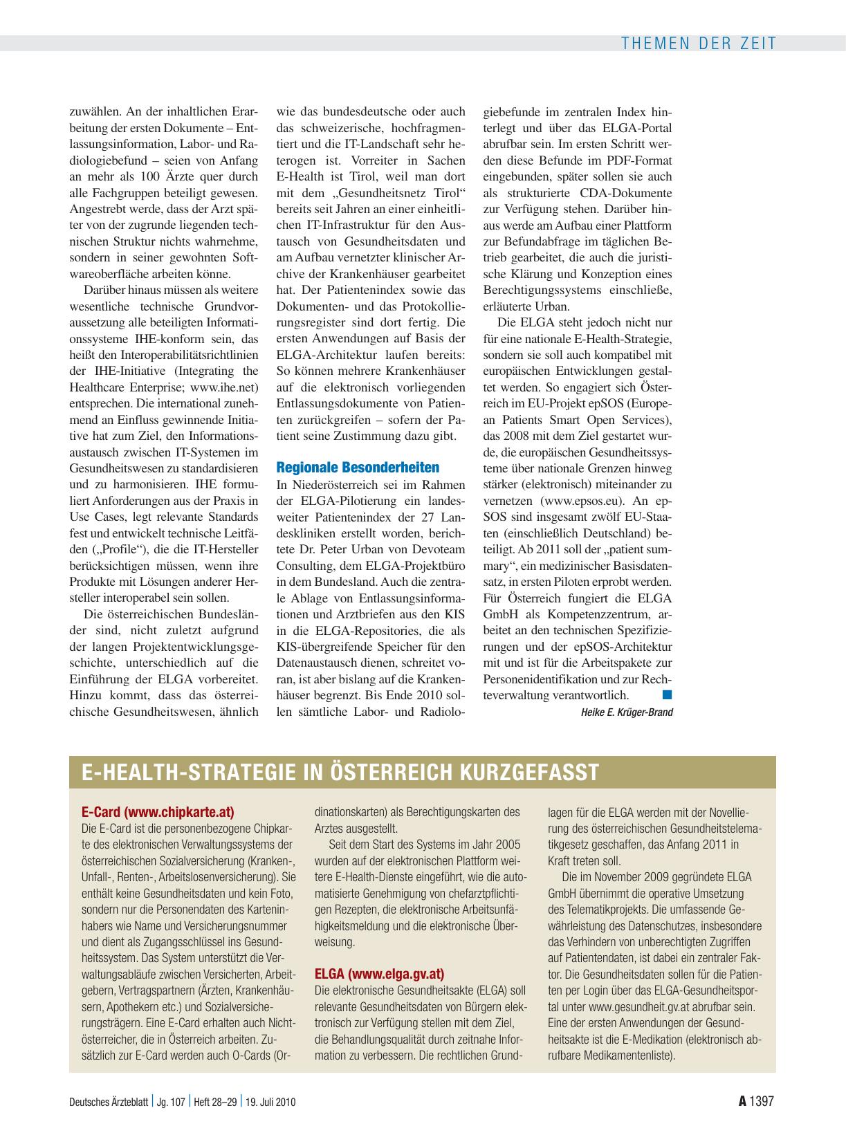 Vorschauseite 3: E-Health in Österreich: Pragmatischer Ansatz trägt Früchte