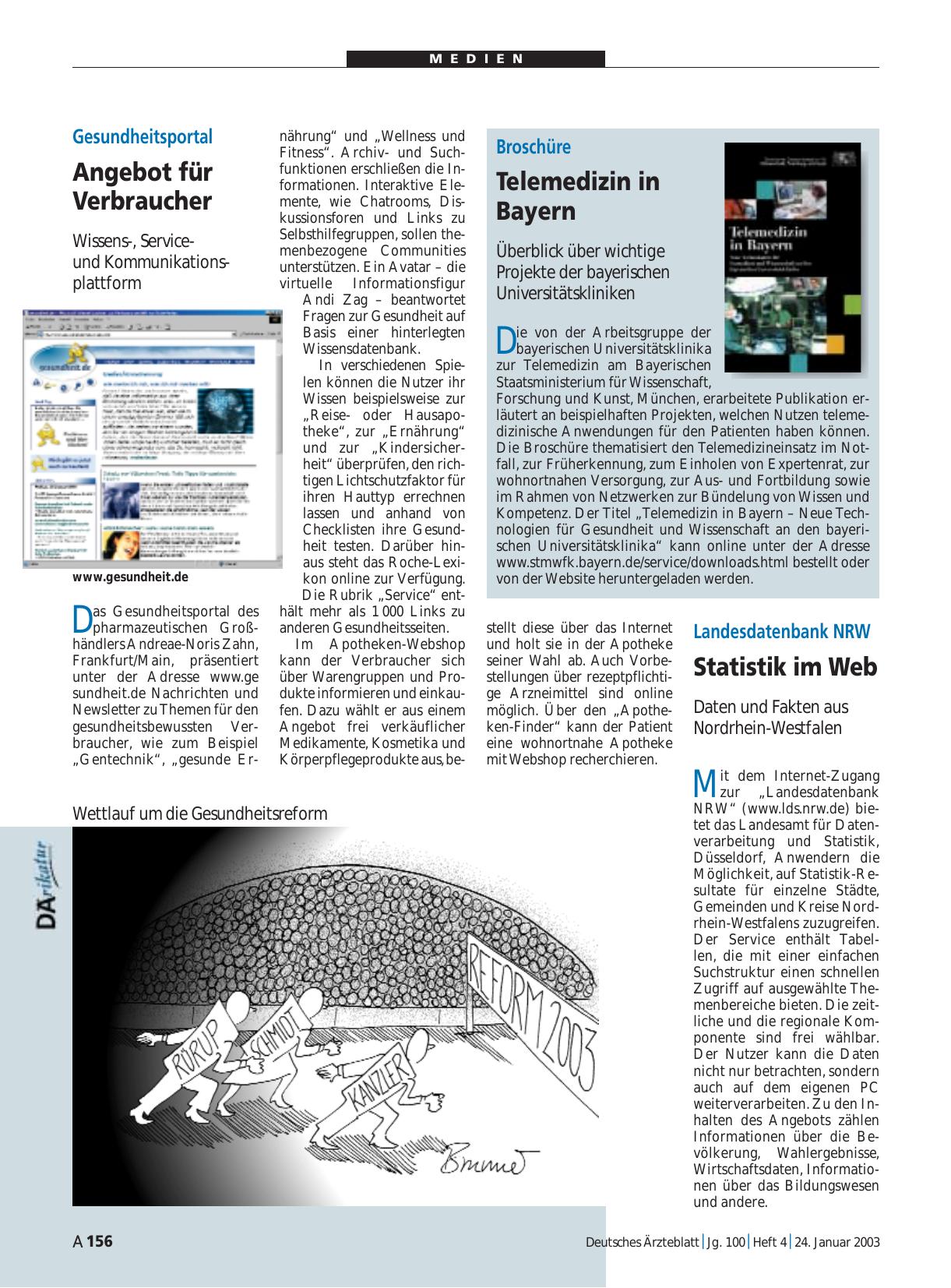 Vorschauseite 1: Gesundheitsportal: Angebot für Verbraucher