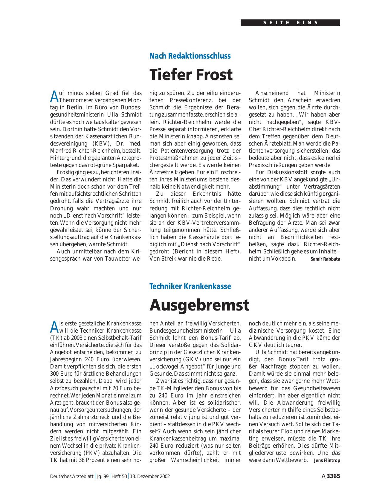 Vorschauseite 1: Techniker Krankenkasse: Ausgebremst