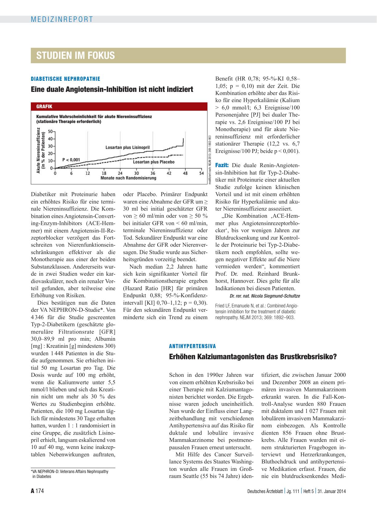 Vorschauseite 1: Antihypertensiva: Erhöhen Kalziumantagonisten das Brustkrebsrisiko?