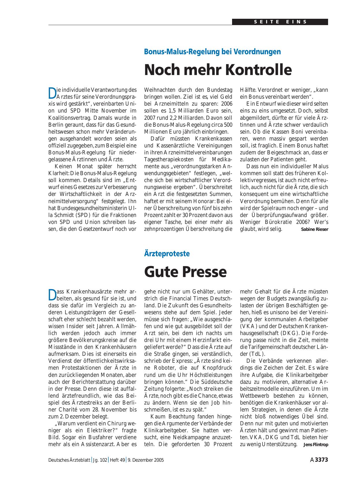 Vorschauseite 1: Bonus-Malus-Regelung bei Verordnungen: Noch mehr Kontrolle