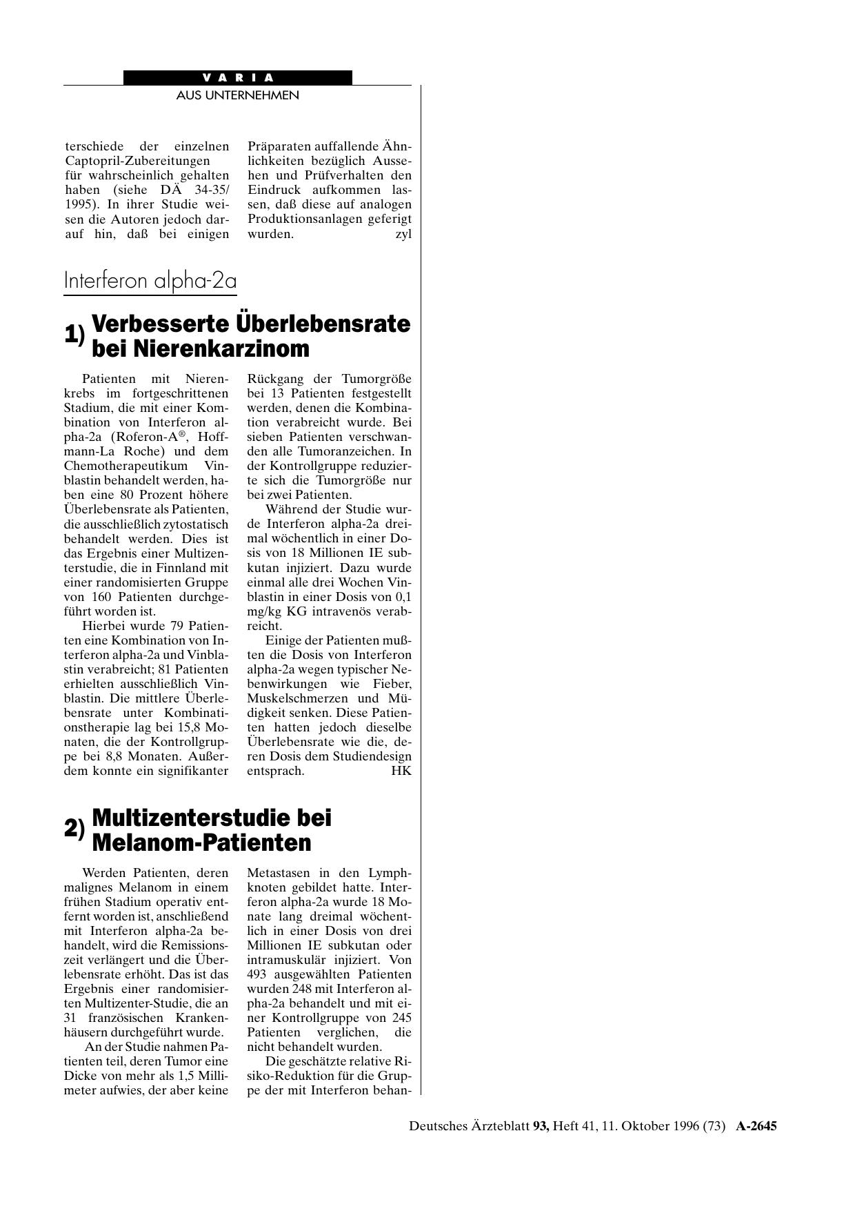 Vorschauseite 1: Interferon alpha-2a
