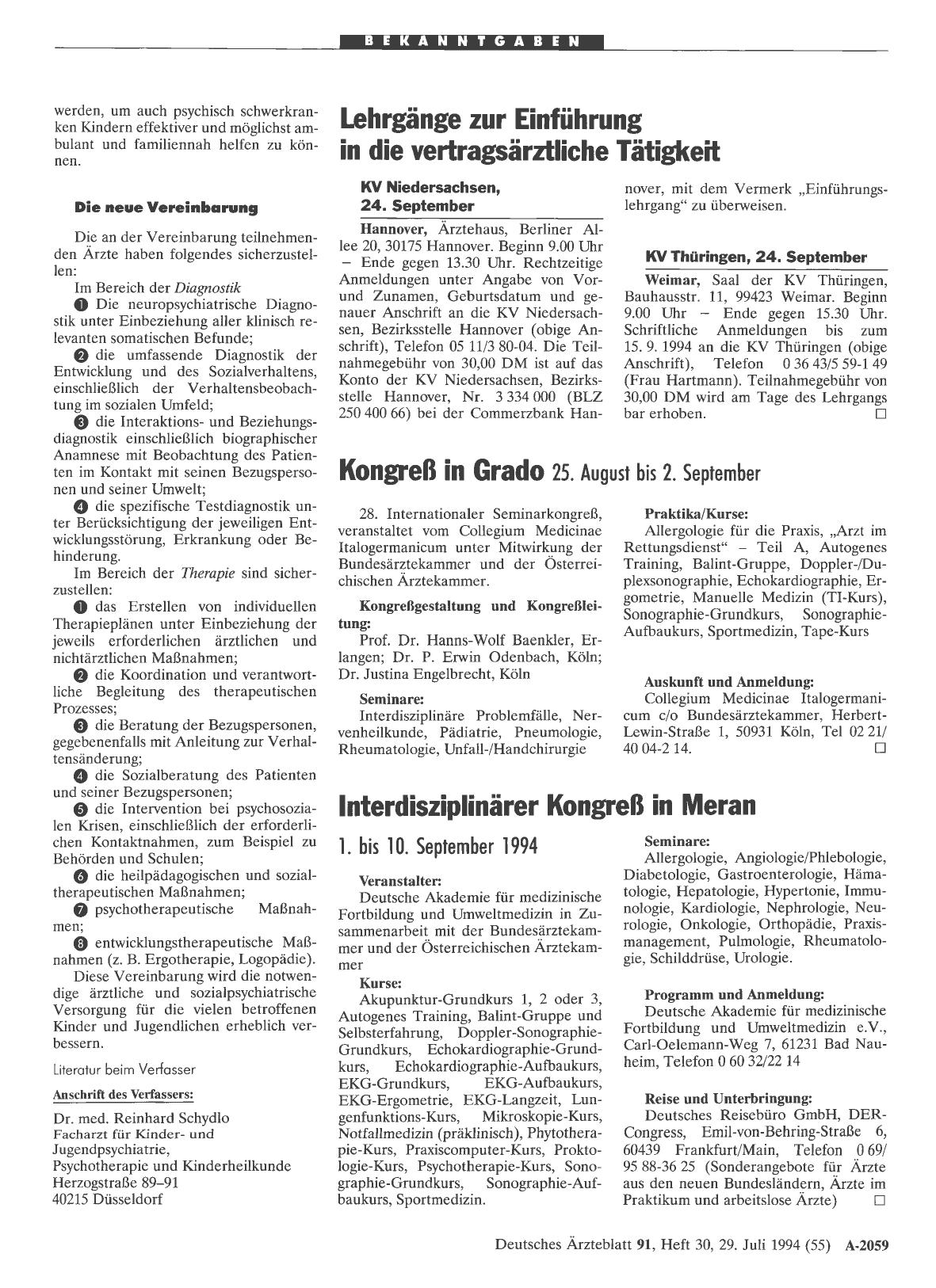 Vorschauseite 1: Lehrgänge zur Einführung in die vertragsärztliche Tätigkeit