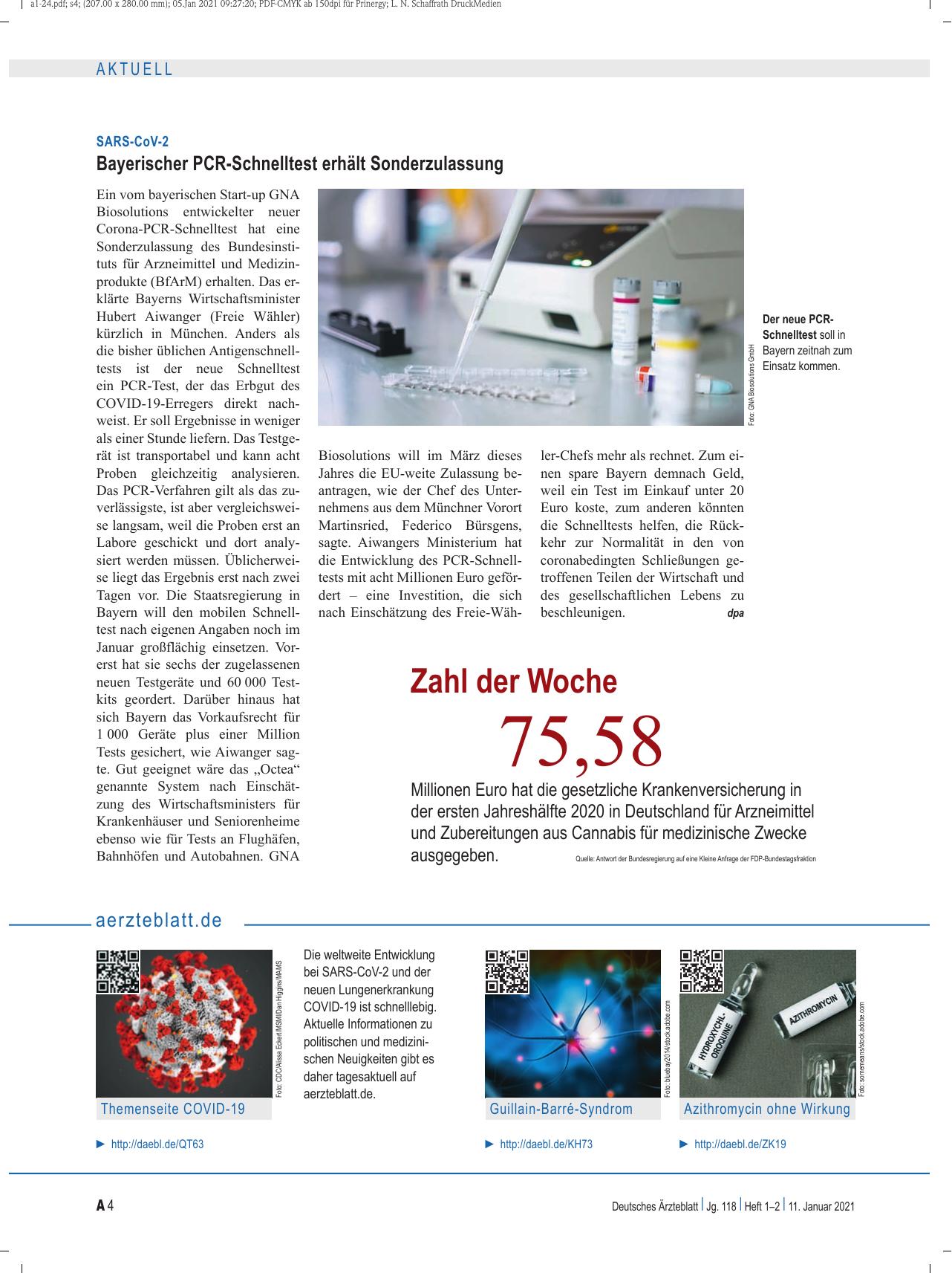 Vorschauseite 1: Zahl der Woche 75,58