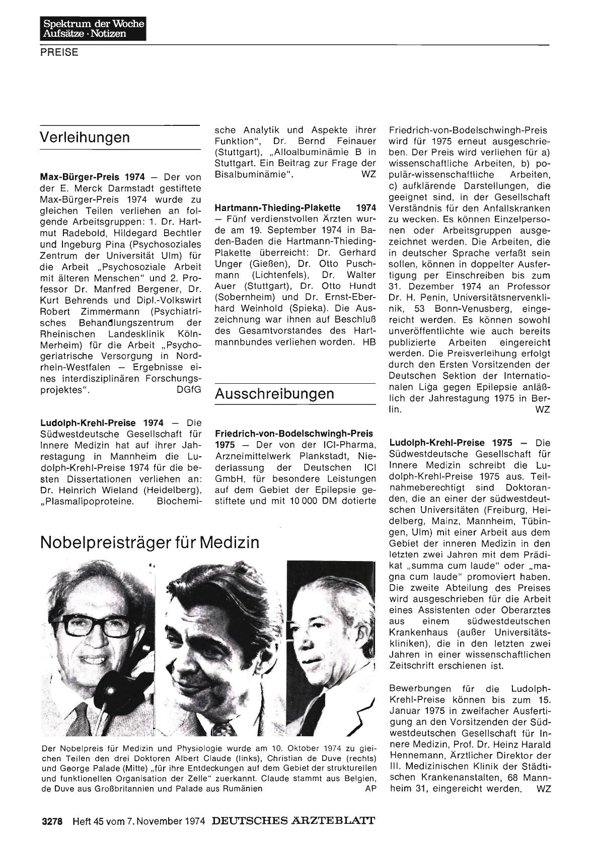 Vorschauseite 1: Nobelpreisträger für Medizin