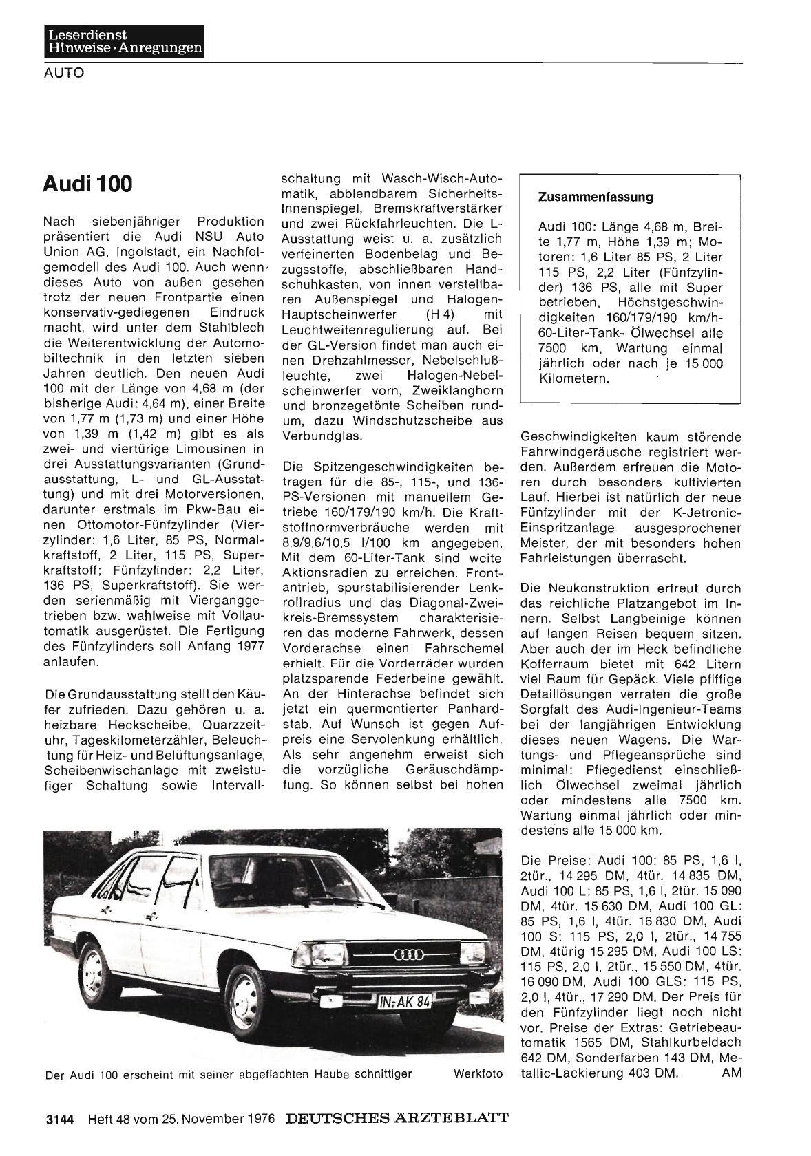Vorschauseite 1: Audi 100