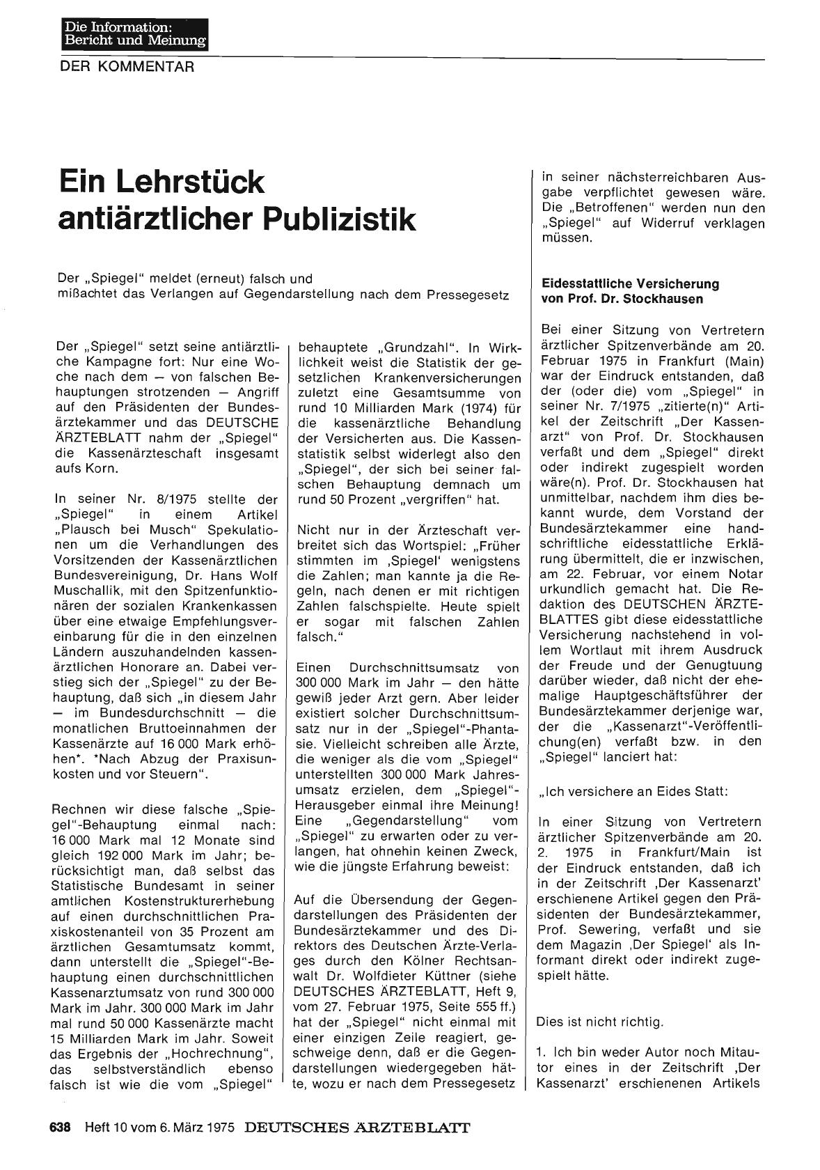 Vorschauseite 1: Ein Lehrstück antiärztlicher Publizistik
