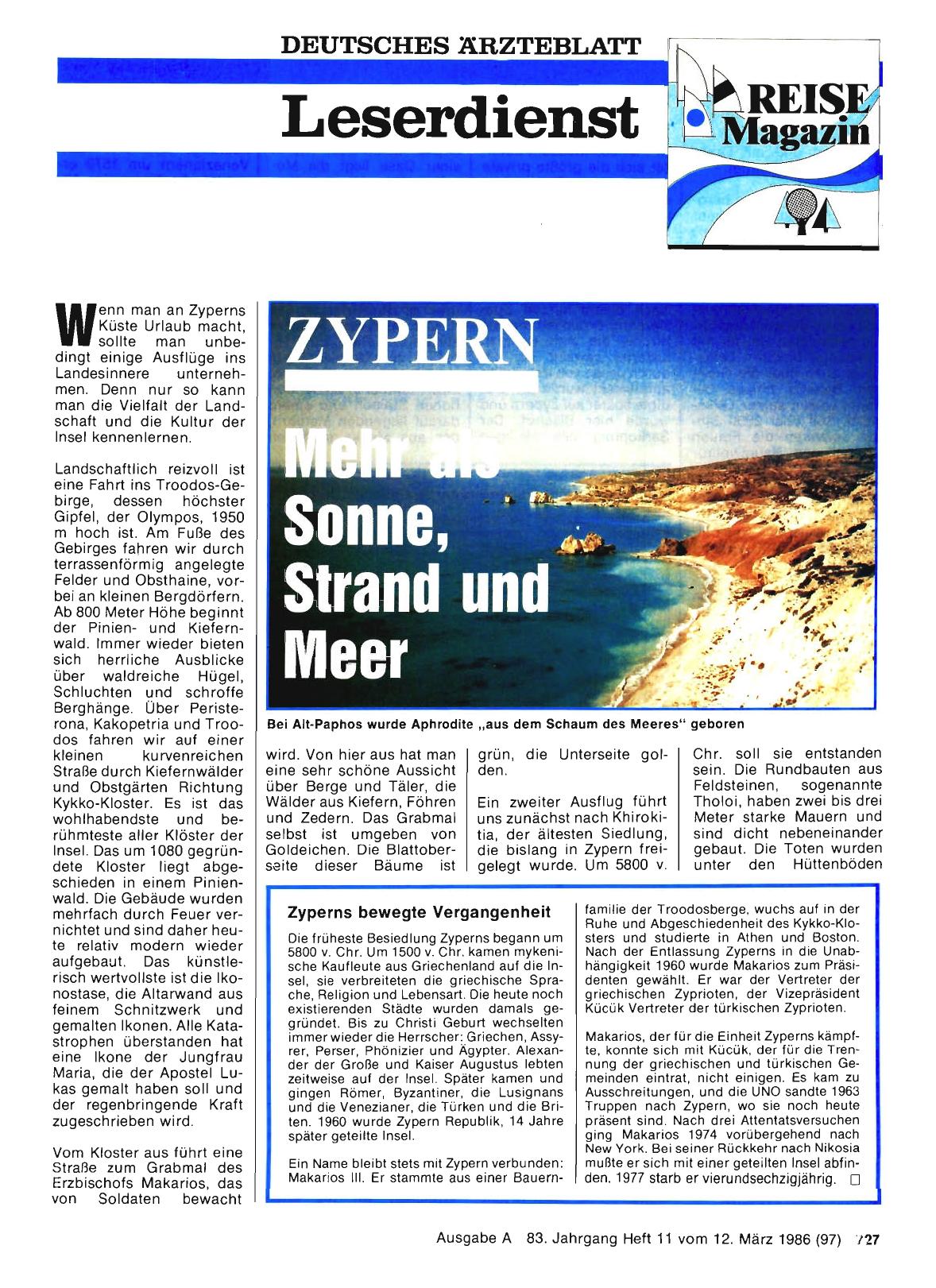 Vorschauseite 1: Zypern: Mehr als Sonne, Strand und Meer