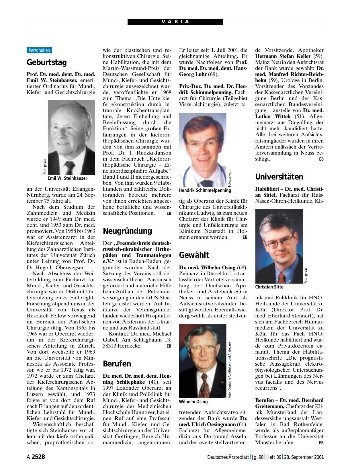 Vorschauseite 1: Universitäten