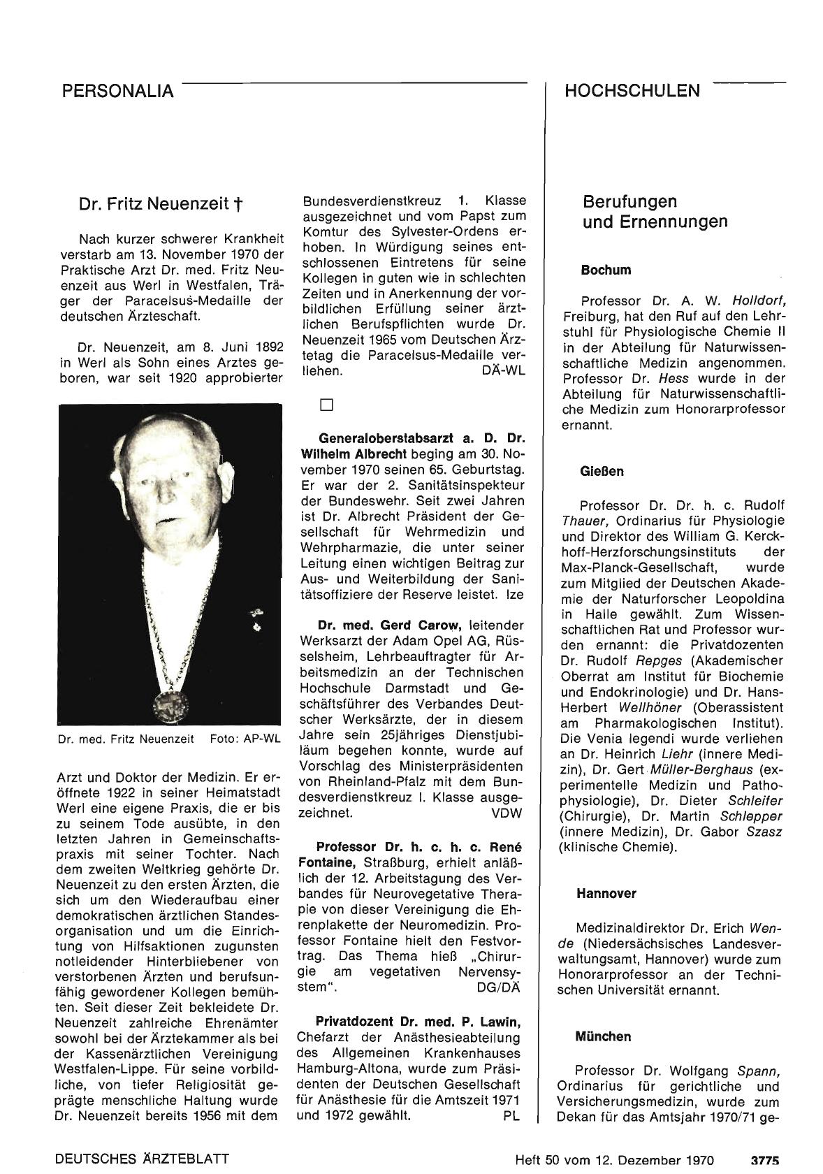 Vorschauseite 1: Dr. Wilhelm Albrecht / Dr. med. Gerd Carow / Professor Dr. René Fontaine / Dr. med. P. Lawin