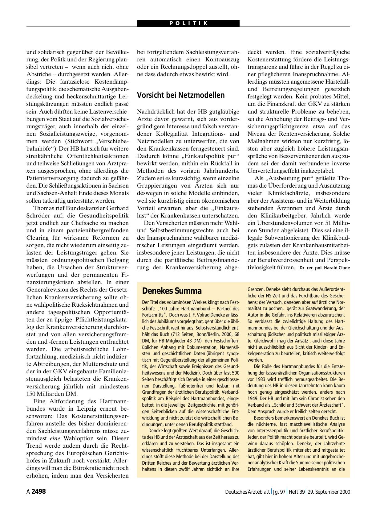 Vorschauseite 1: Denekes Summa