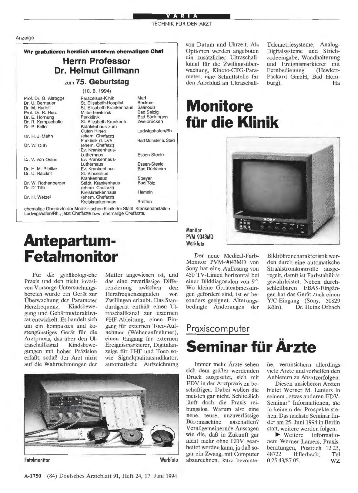 Vorschauseite 1: Praxiscomputer: Seminar für Ärzte