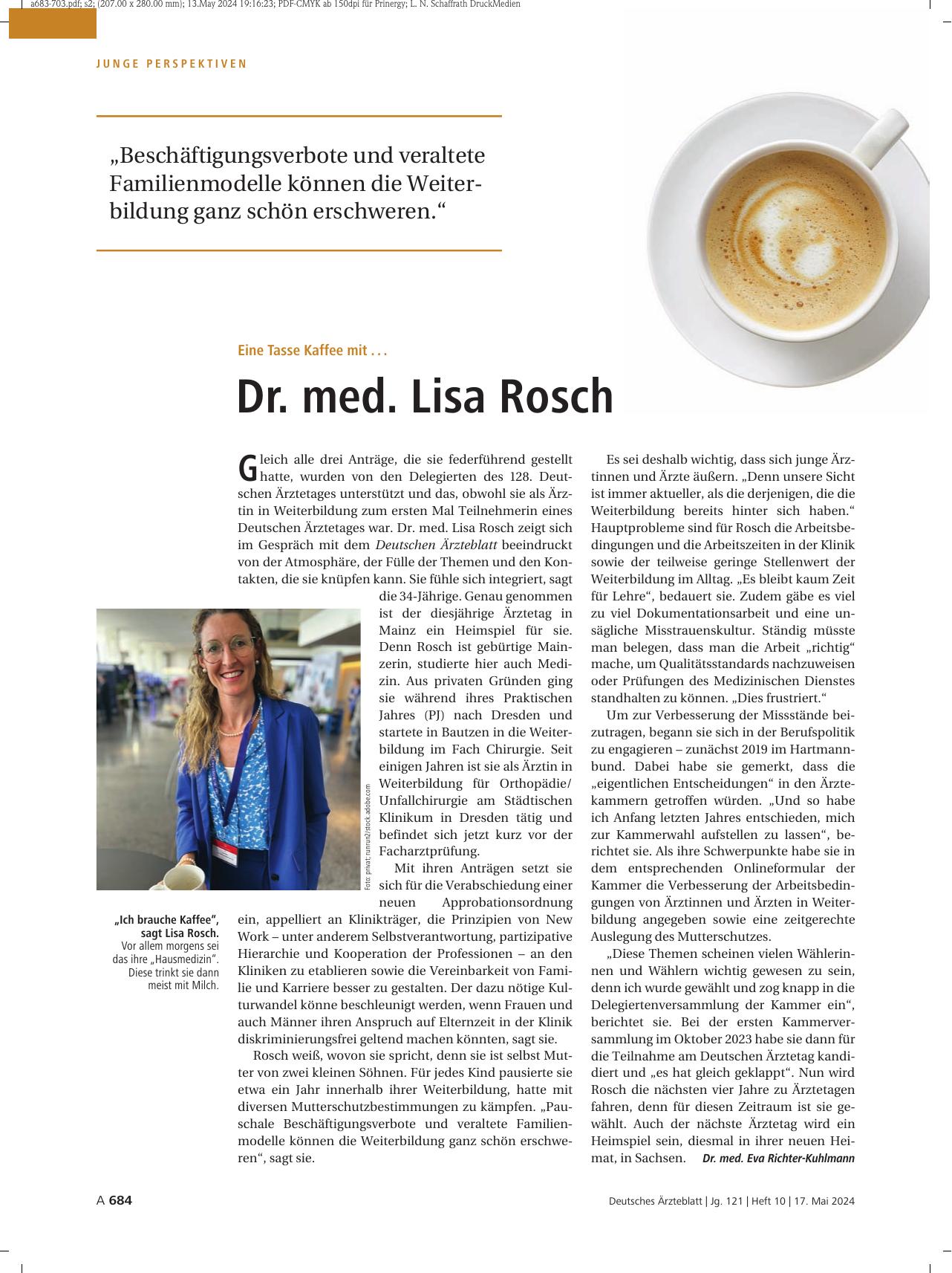 Vorschauseite 1: Eine Tasse Kaffee mit. .. Dr. med. Lisa Rösch