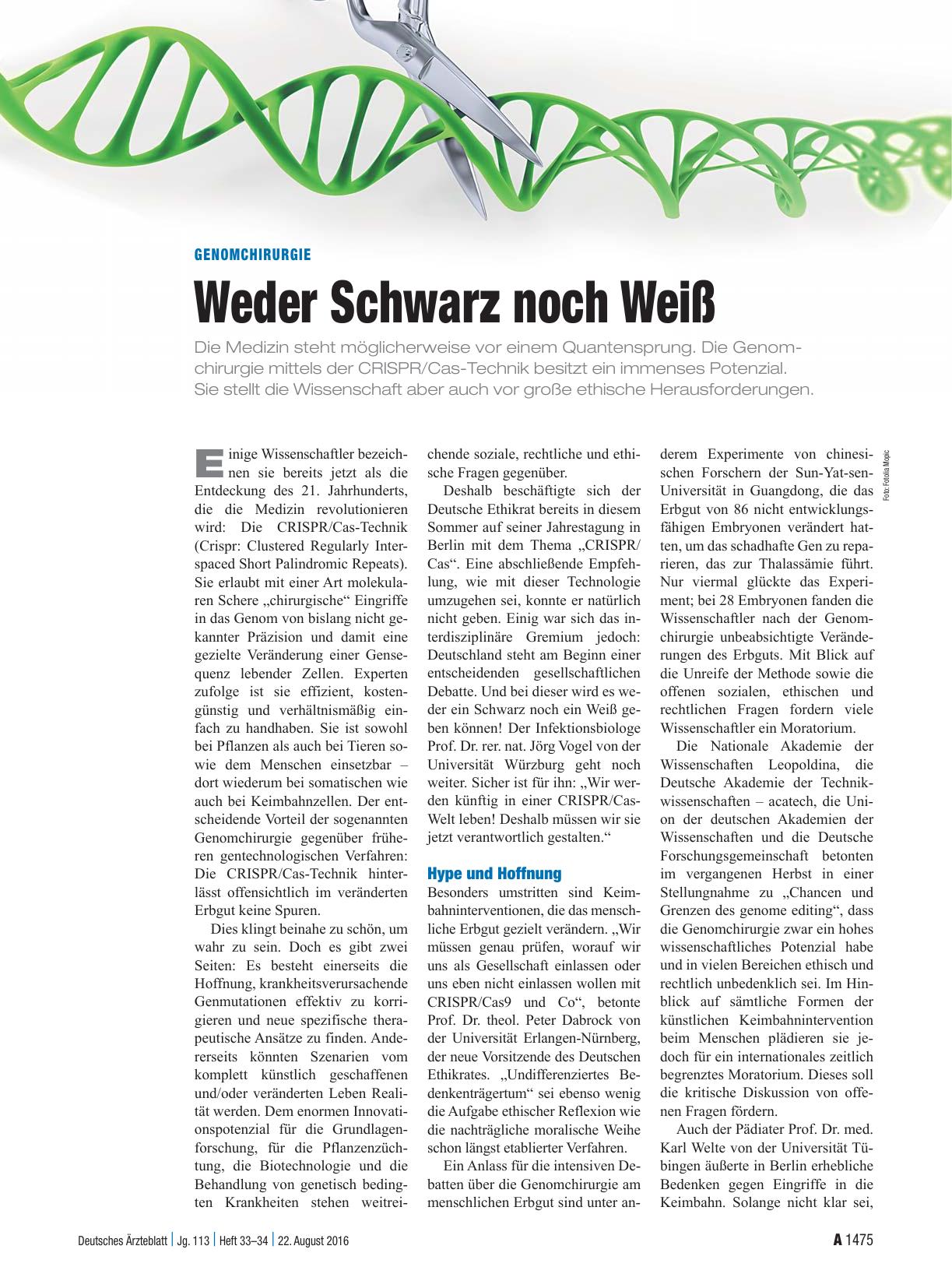 Vorschauseite 1: Genomchirurgie: Weder Schwarz noch Weiß
