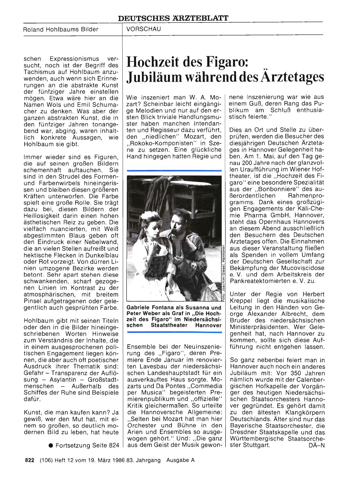Vorschauseite 1: Hochzeit des Figaro: Jubiläum während des Ärztetages