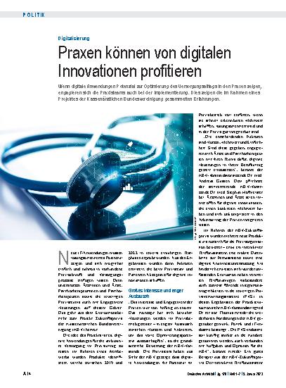 Vorschauseite 1: Digitalisierung: Praxen können von digitalen Innovationen profitieren