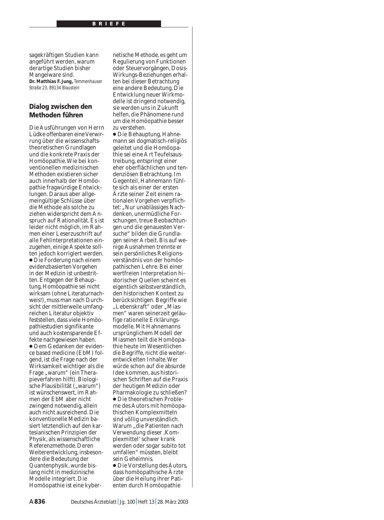 Vorschauseite 1: Homöopathie: Dialog zwischen den Methoden führen