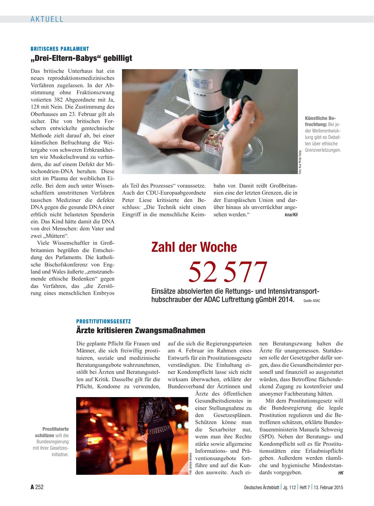 Vorschauseite 1: Prostitutionsgesetz: Ärzte kritisieren Zwangsmaßnahmen