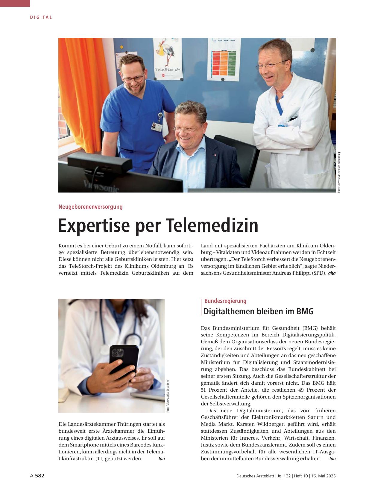 Vorschauseite 1: Neugeborenenversorgung: Expertise per Telemedizin