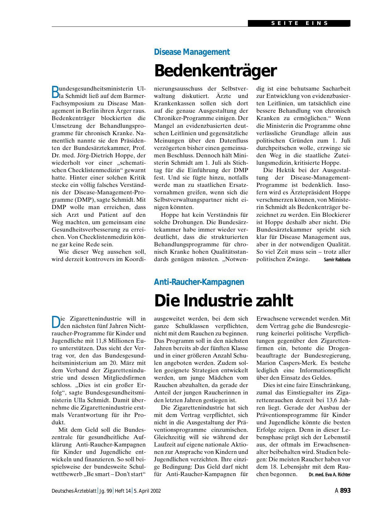 Vorschauseite 1: Anti-Raucher-Kampagnen: Die Industrie zahlt