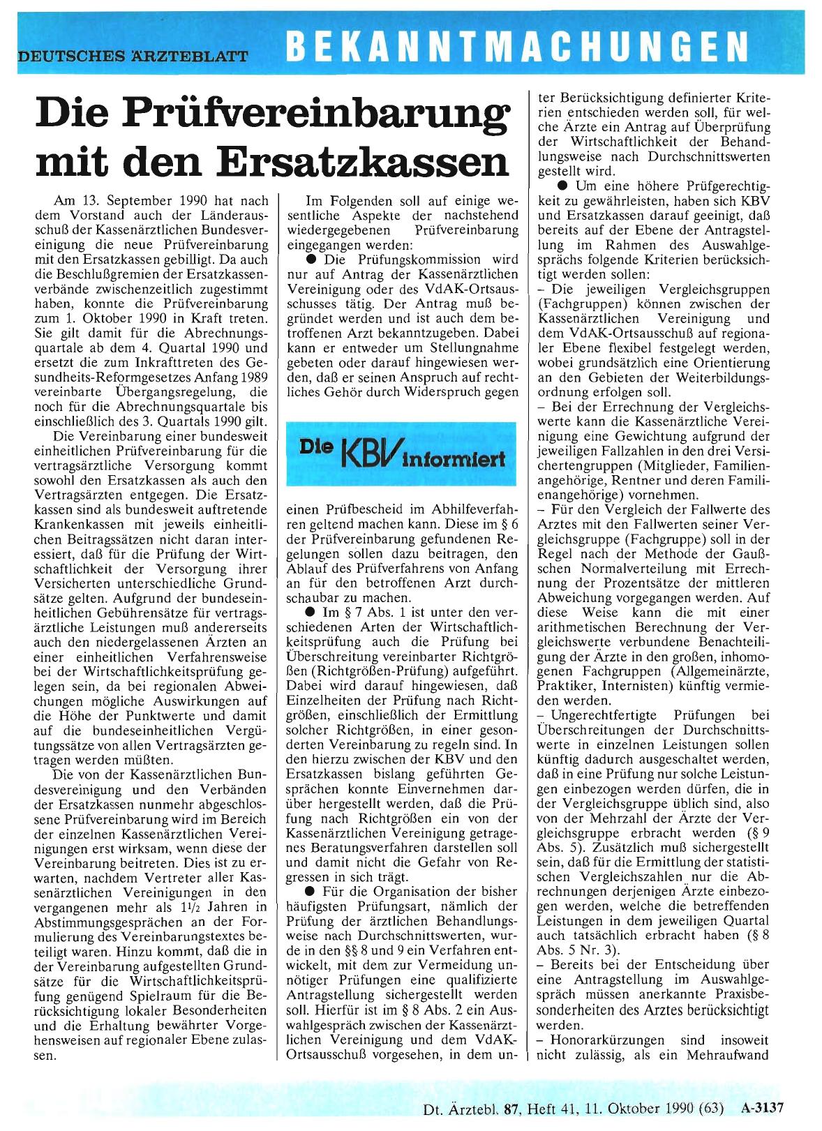 Vorschauseite 1: Die Prüfvereinbarung mit den Ersatzkassen