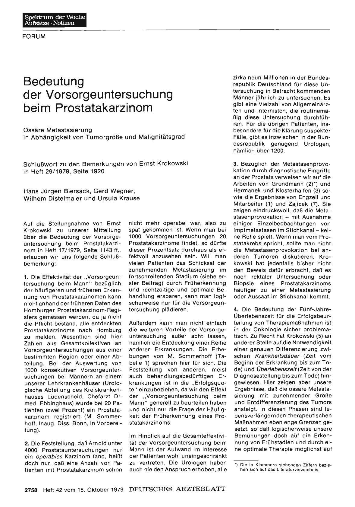 Vorschauseite 1: Bedeutung der Vorsorgeuntersuchung beim Prostatakarzinom: Ossäre Metastasierung in Abhängigkeit von Tumorgröße und Malignitätsgrad