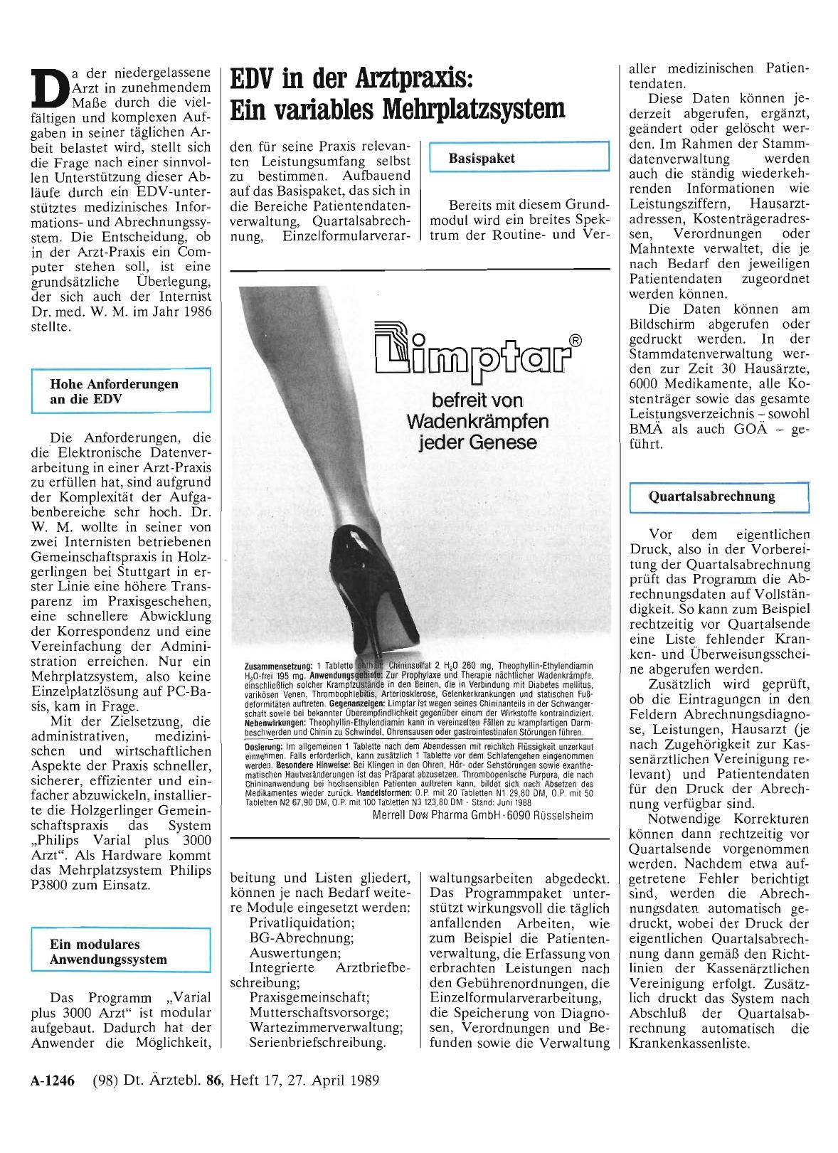 Vorschauseite 1: EDV in der Arztpraxis: Ein variables Mehrplatzsystem