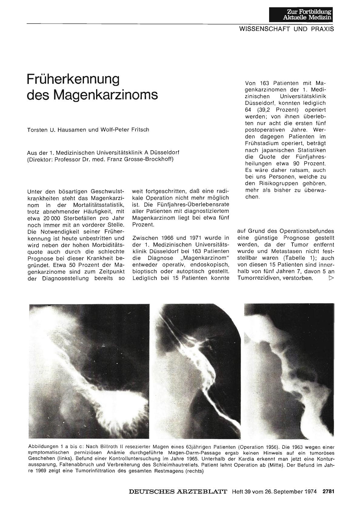 Vorschauseite 1: Früherkennung des Magenkarzinoms