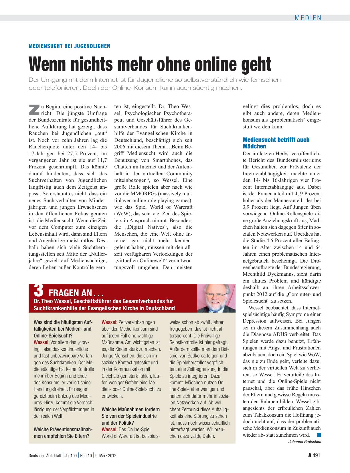 Vorschauseite 1: Mediensucht bei Jugendlichen: Wenn nichts mehr ohne online geht