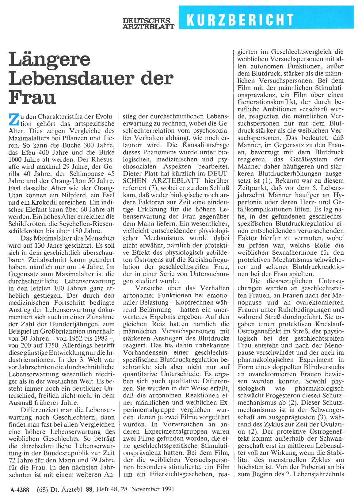 Vorschauseite 1: Längere Lebensdauer der Frau