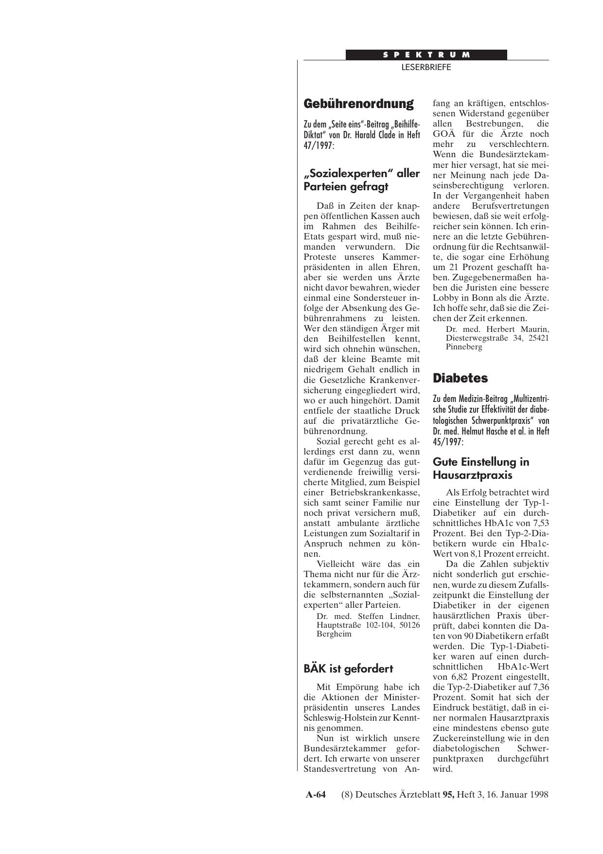 Vorschauseite 1: Gebührenordnung: BÄK ist gefordert