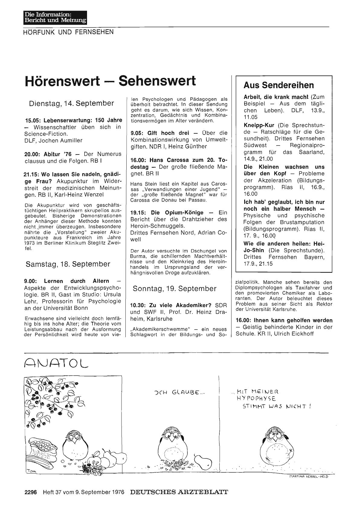 Vorschauseite 1: Hörenswert — Sehenswert
