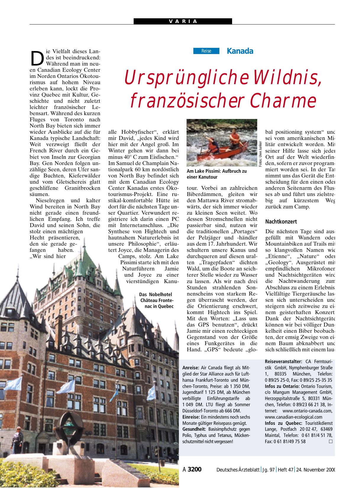 Vorschauseite 1: Kanada: Ursprüngliche Wildnis, französischer Charme