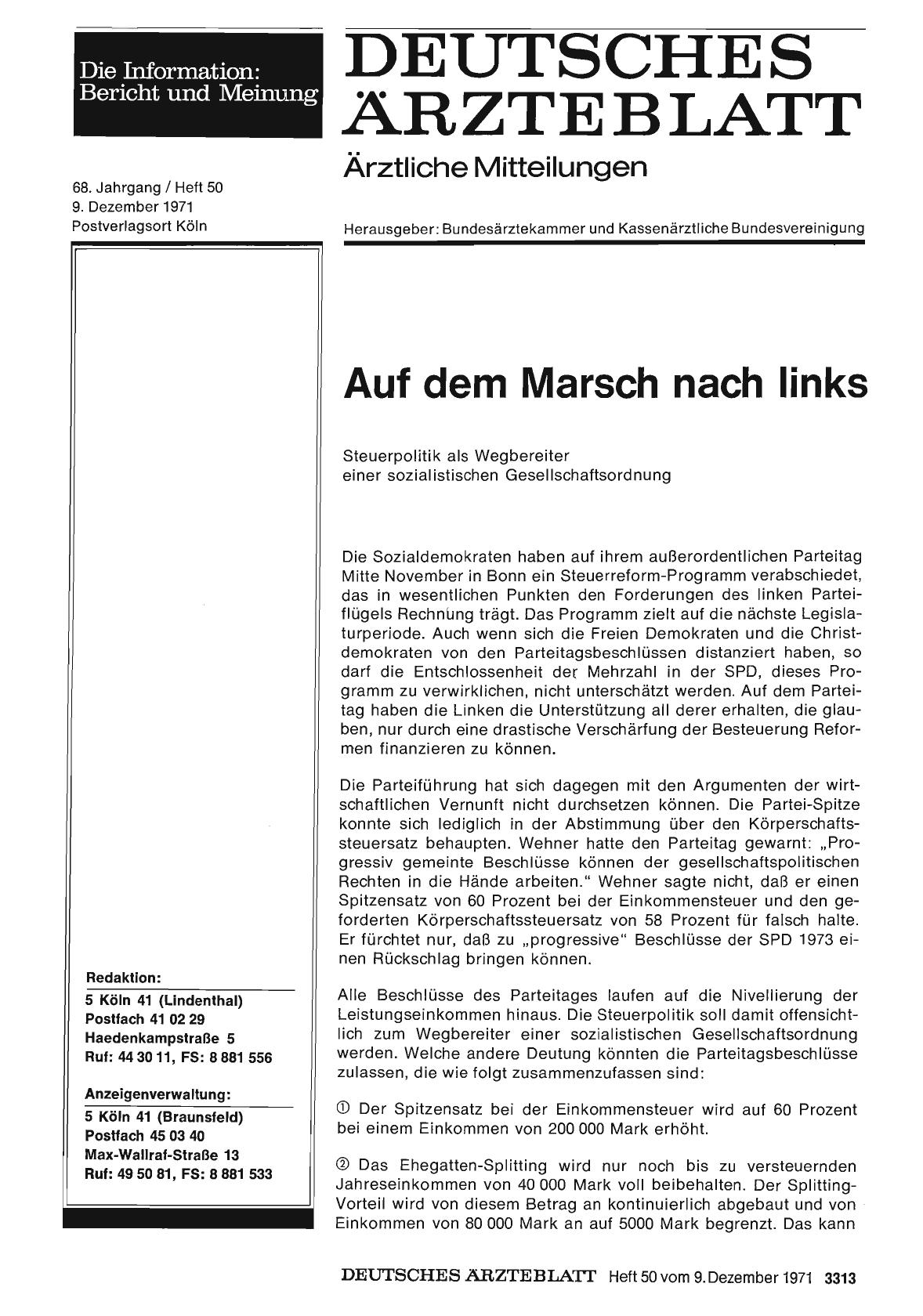 Vorschauseite 1: Auf dem Marsch nach links
