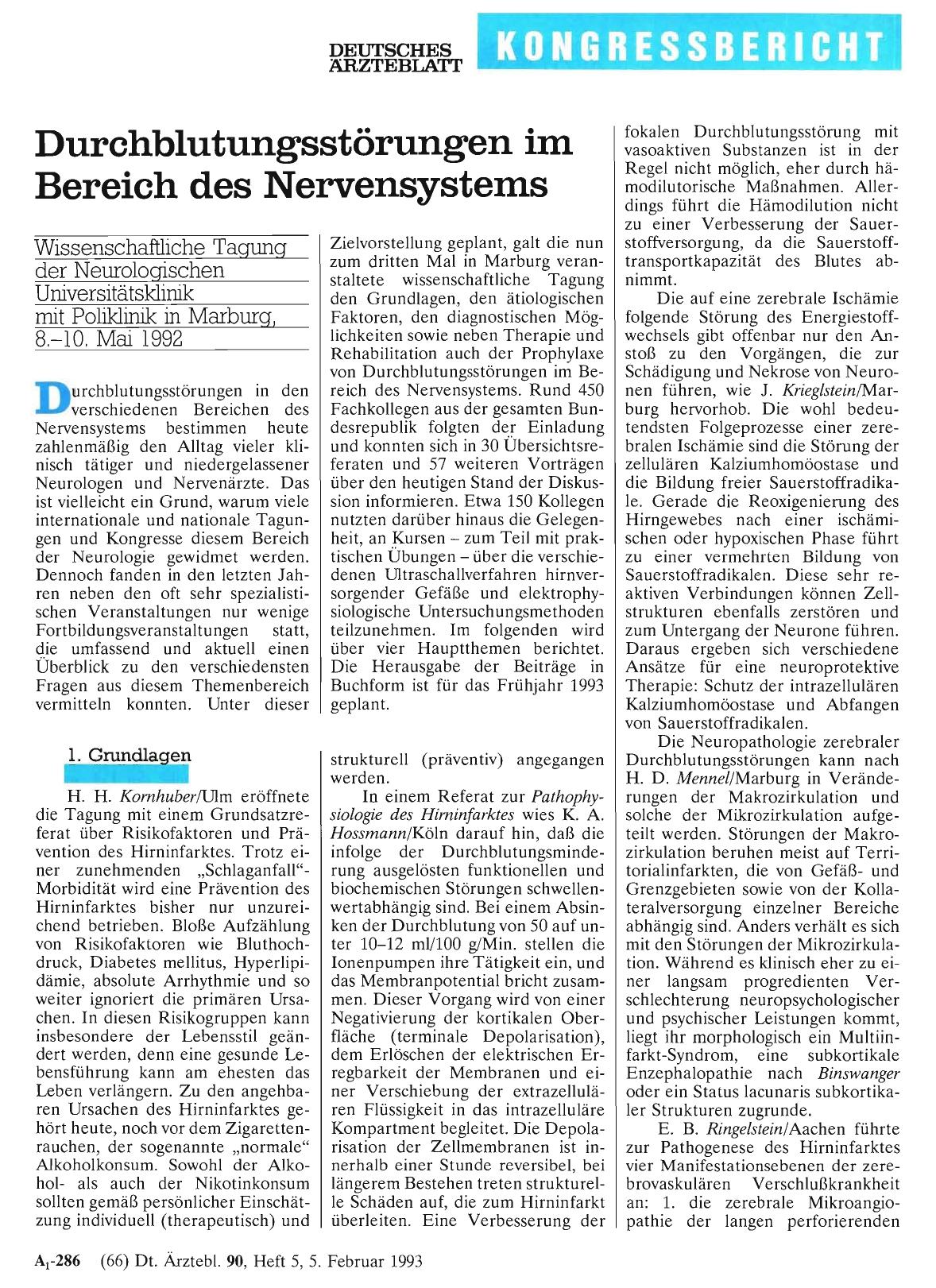 Vorschauseite 1: Durchblutungsstörungen im Bereich des Nervensystems
