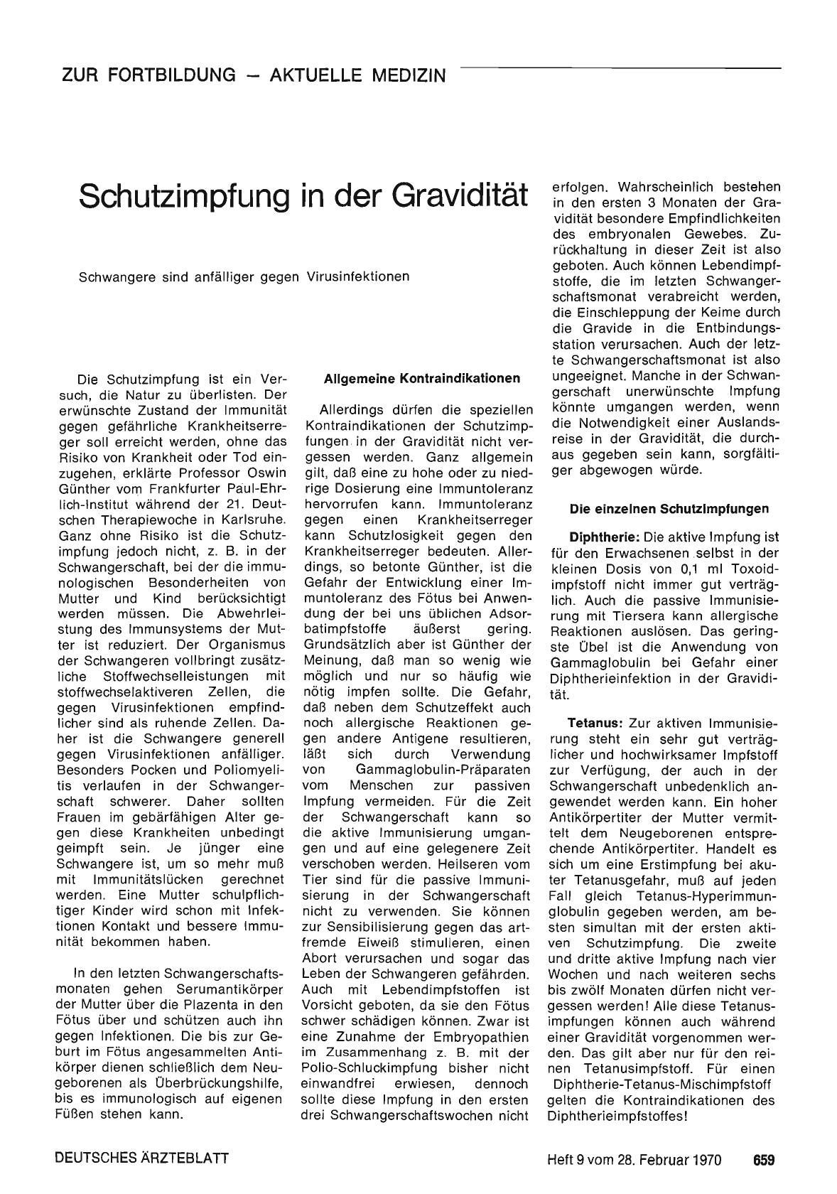 Vorschauseite 1: Schutzimpfung in der Gravidität