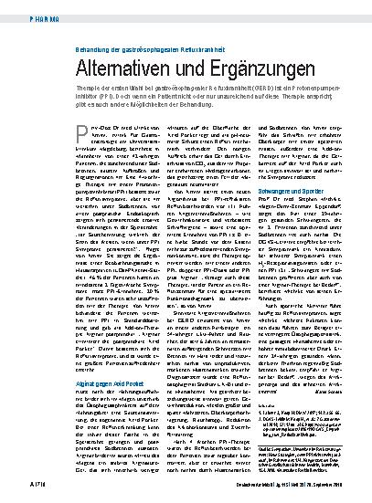 Vorschauseite 1: Behandlung der gastroösophagealen Refluxkrankheit: Alternativen und Ergänzungen
