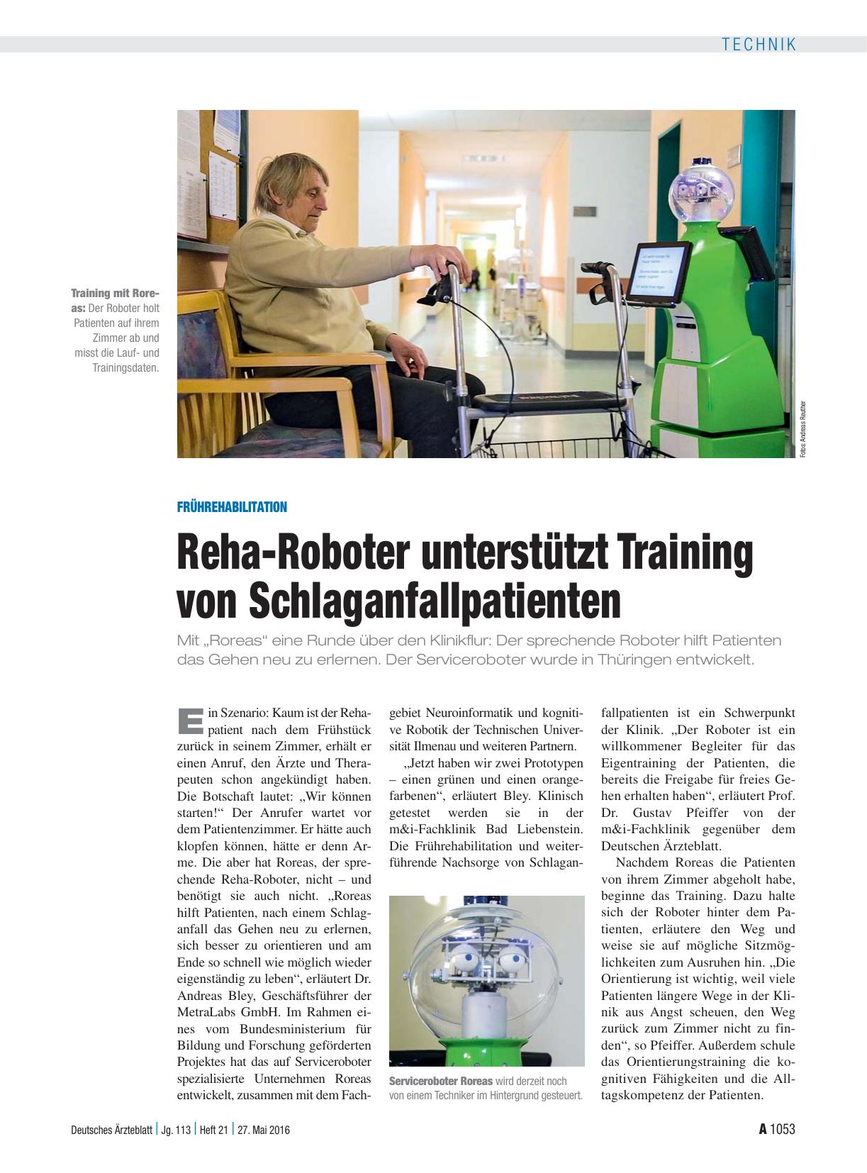 Vorschauseite 1: Frührehabilitation: Reha-Roboter unterstützt Training von Schlaganfallpatienten
