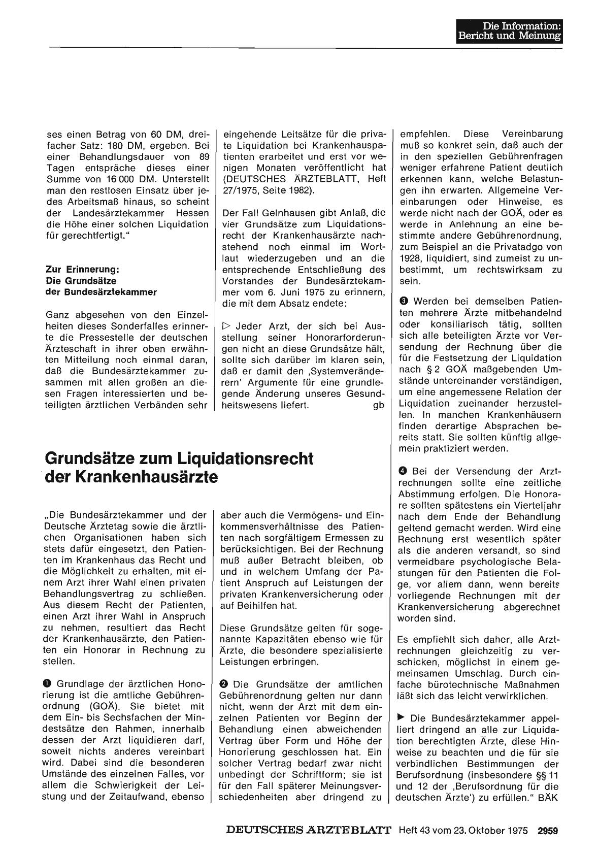 Vorschauseite 1: Grundsätze zum Liquidationsrecht de·r Krankenhausärzte