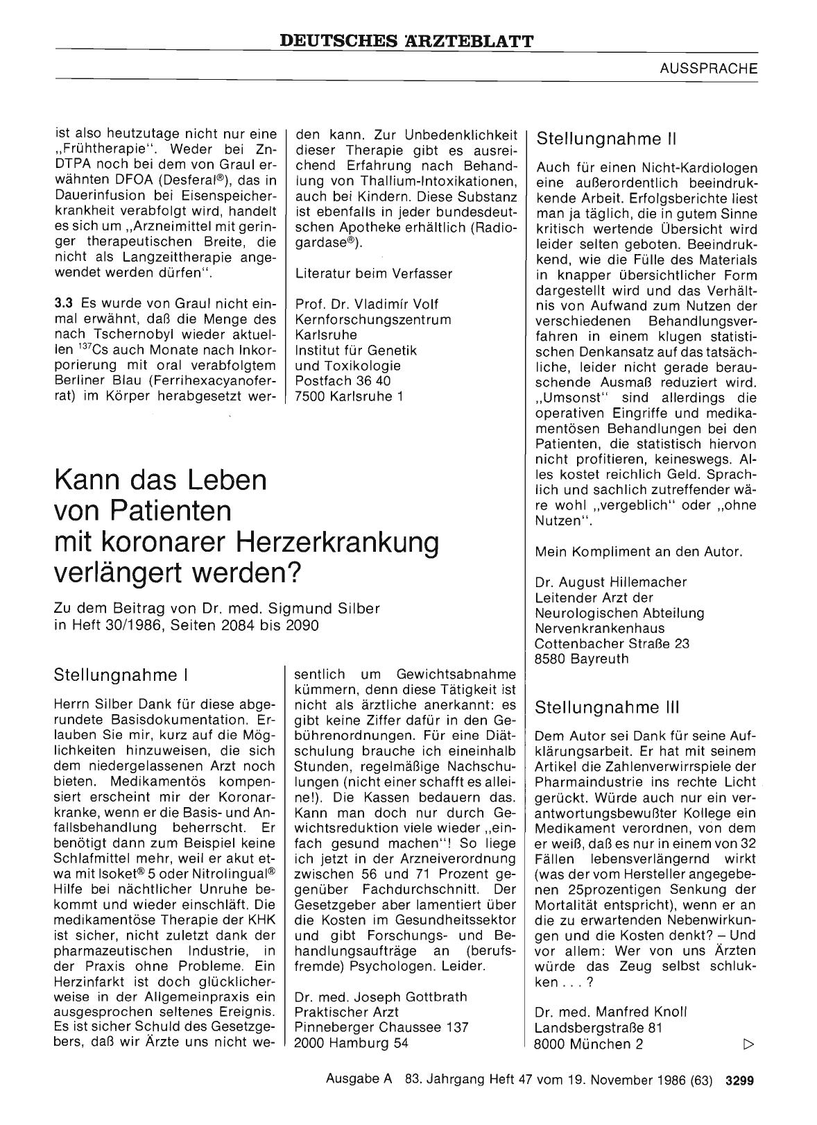 Vorschauseite 1: Kann das Leben von Patienten mit koronarer Herzerkrankung verlängert werden? : Stellungnahme III