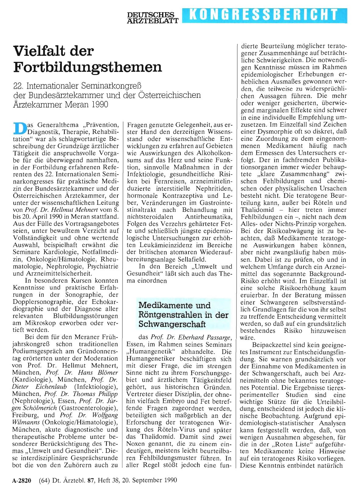 Vorschauseite 1: Vielfalt der Fortbildungsthemen